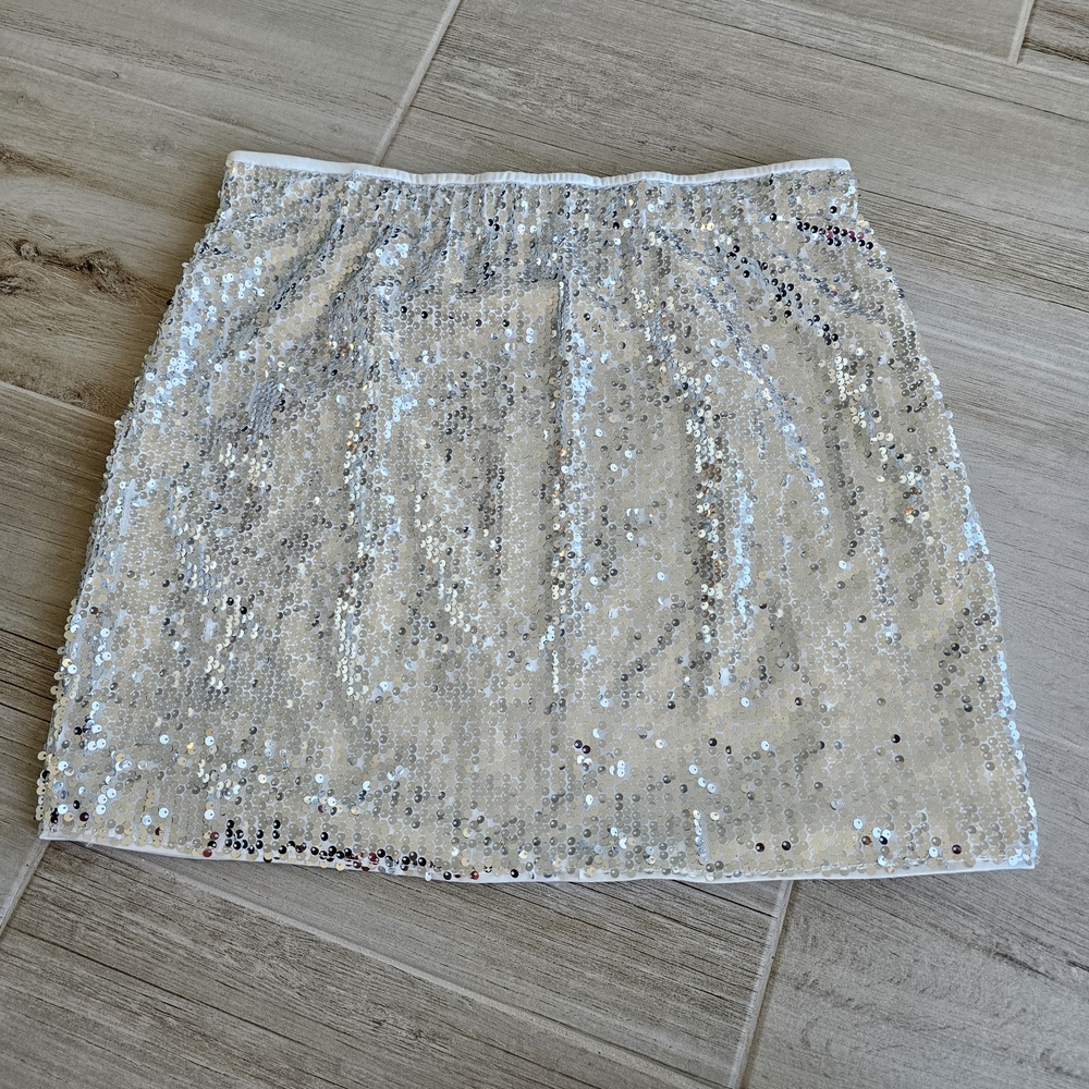 SHEIN Silver Sequin Mini Skirt Size 1XL NWOT